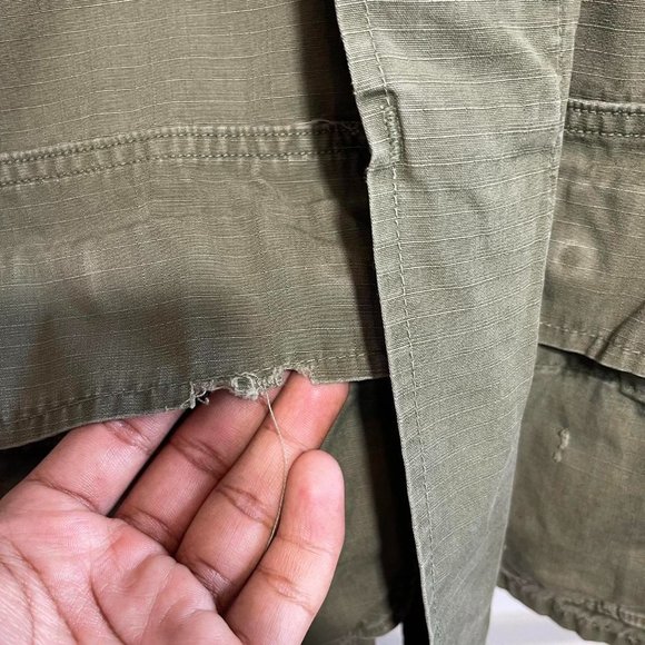 Vintage 1970s Vietnam Era Wind Resistance Poplin US Military OG 107 Slant Pocket - Picture 5 of 6